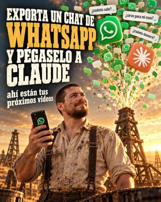 Exporta un chat de WhatsApp y pégaselo a Claude