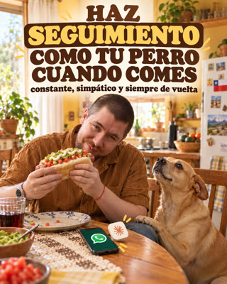 Haz seguimiento como tu perro cuando comes